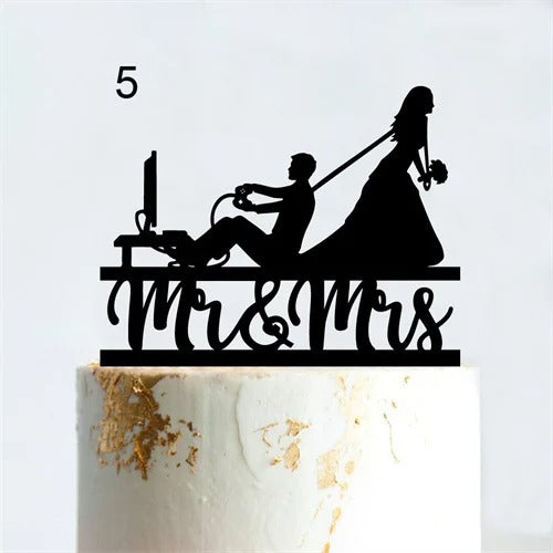 Gamer wedding cake topper