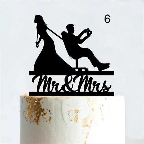 Gamer wedding cake topper