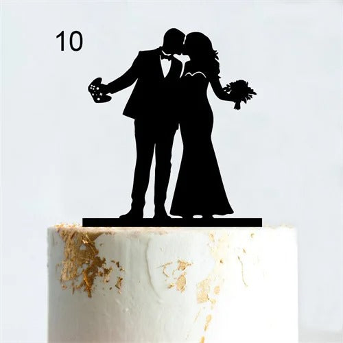 Gamer wedding cake topper