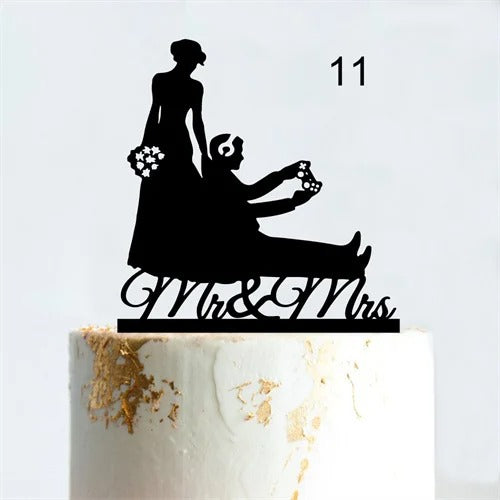 Gamer wedding cake topper