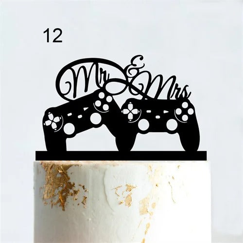 Gamer wedding cake topper