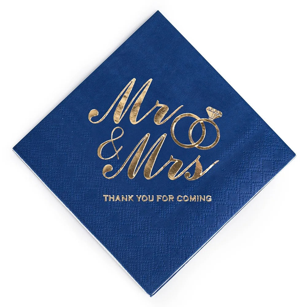 100PCS Mr&Mrs Wedding Paper Napkins