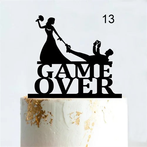 Gamer wedding cake topper