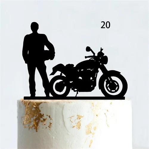 Motorcycle wedding cake topper