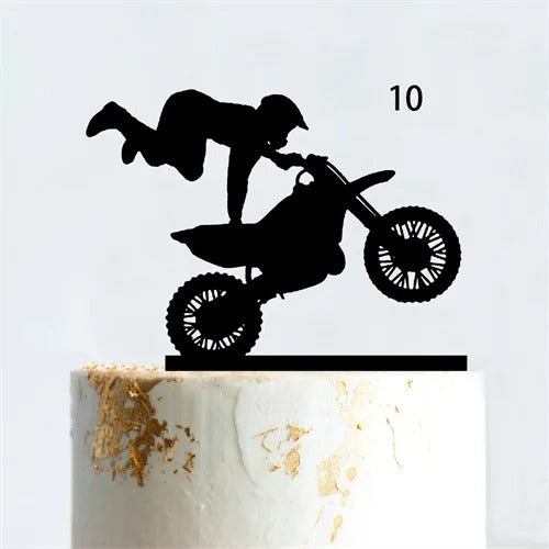 Motorcycle wedding cake topper