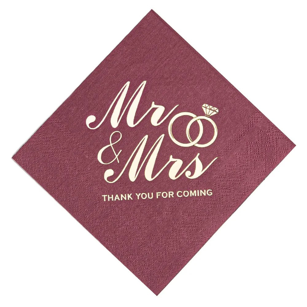 100PCS Mr&Mrs Wedding Paper Napkins