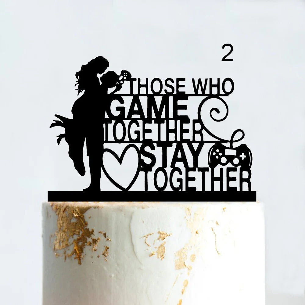 Gamer wedding cake topper