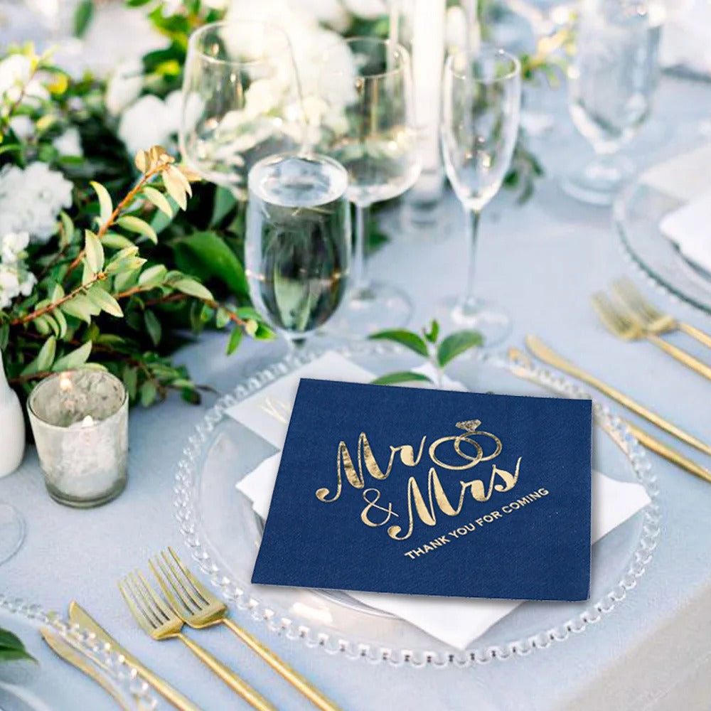 100PCS Mr&Mrs Wedding Paper Napkins