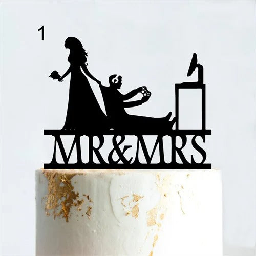 Gamer wedding cake topper